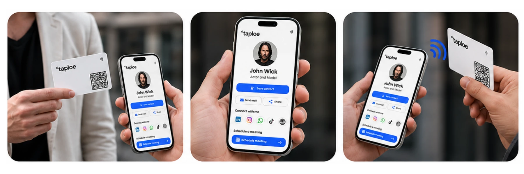 Different ways to share a Taploe profile