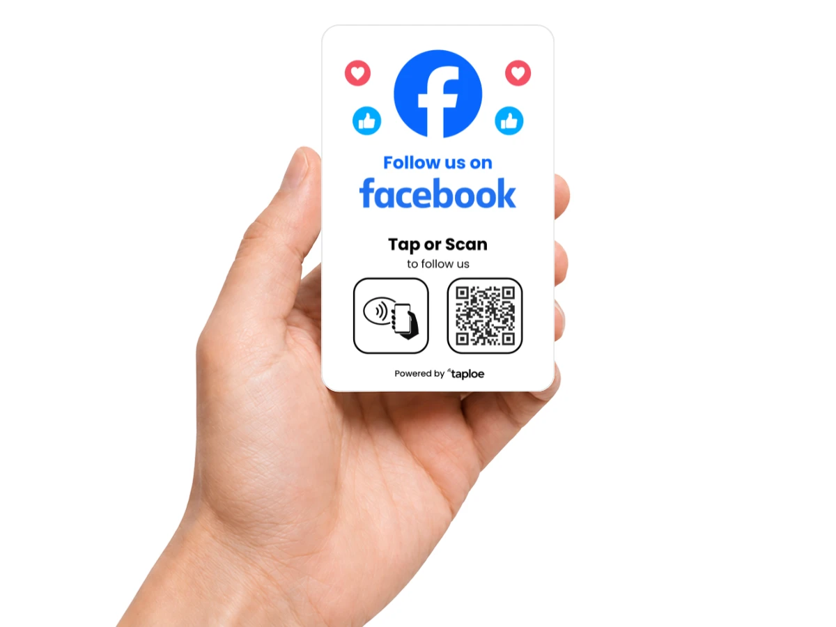 Facebook NFC Card in use